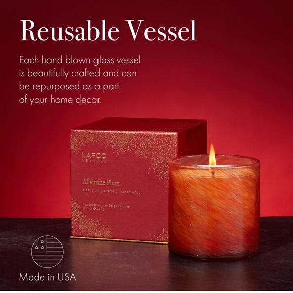 ONE - LAFCO hand blown empty candle glass assorted colors EUC - Picture 2 of 8